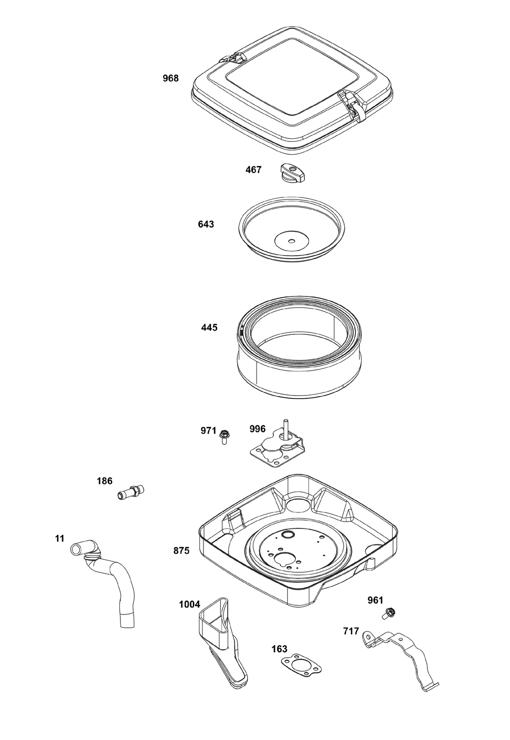 Air Cleaner Group Diagram and Parts List for 359447-0119-E1  Briggs and Stratton Engine